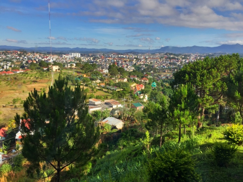 See Dalat from Above - The panorama of Dalat city and LangBiang mountain seen from top of Robin hill